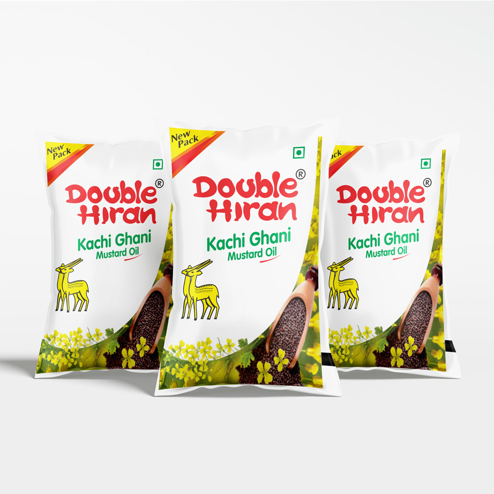 Double Hiran Mustard 1ltr Pouch