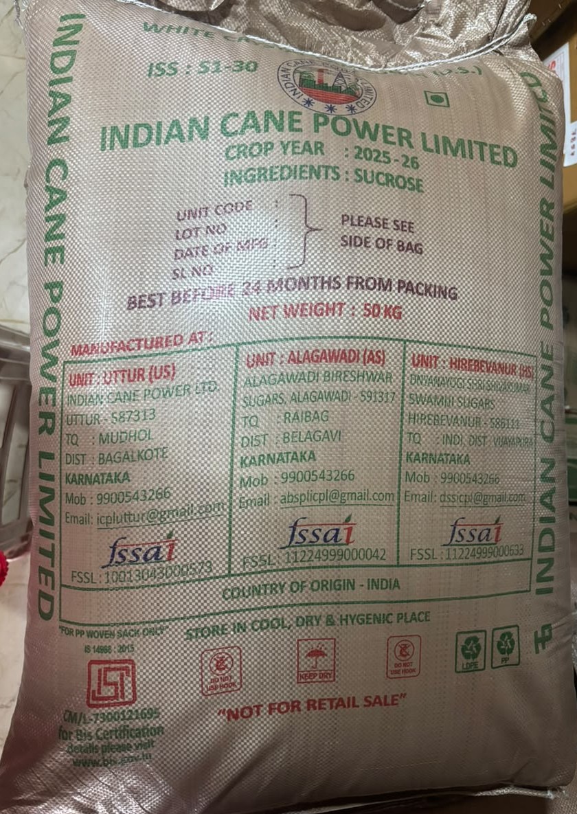 ICPL , NSL , NIRANi  S1-30 Sugar 50kg 2